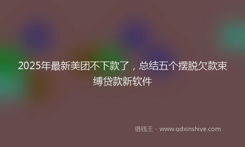 2025年最新美团不下款了，总结五个摆脱欠款束缚贷款新软件