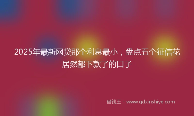 2025年最新网贷那个利息最小，盘点五个征信花居然都下款了的口子