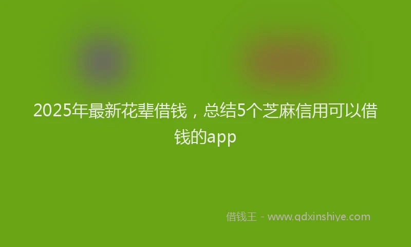 2025年最新花辈借钱，总结5个芝麻信用可以借钱的app
