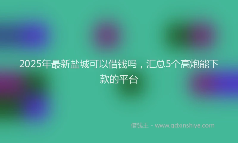 2025年最新盐城可以借钱吗，汇总5个高炮能下款的平台