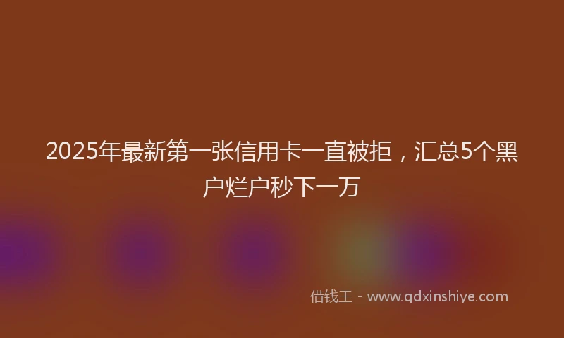 2025年最新第一张信用卡一直被拒，汇总5个黑户烂户秒下一万