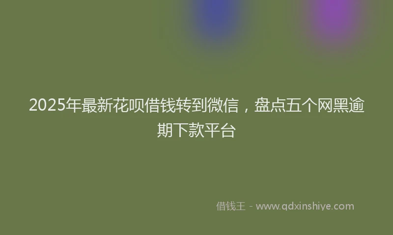 2025年最新花呗借钱转到微信，盘点五个网黑逾期下款平台