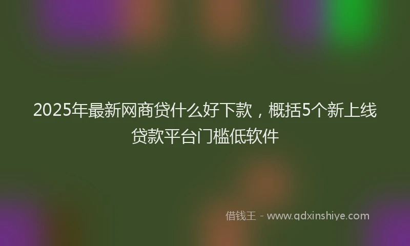 2025年最新网商贷什么好下款，概括5个新上线贷款平台门槛低软件