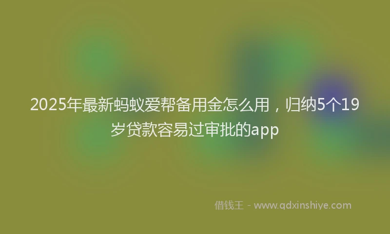 2025年最新蚂蚁爱帮备用金怎么用，归纳5个19岁贷款容易过审批的app