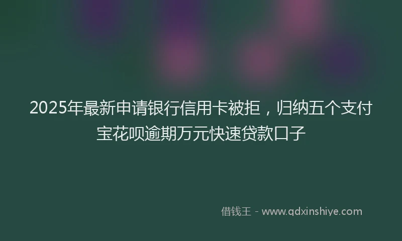 2025年最新申请银行信用卡被拒，归纳五个支付宝花呗逾期万元快速贷款口子