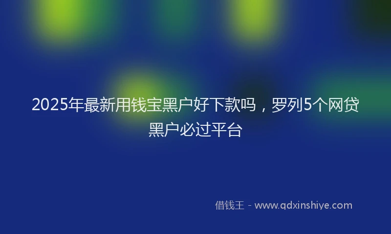 2025年最新用钱宝黑户好下款吗，罗列5个网贷黑户必过平台