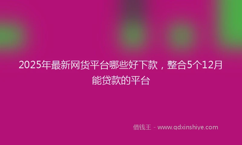 2025年最新网货平台哪些好下款，整合5个12月能贷款的平台
