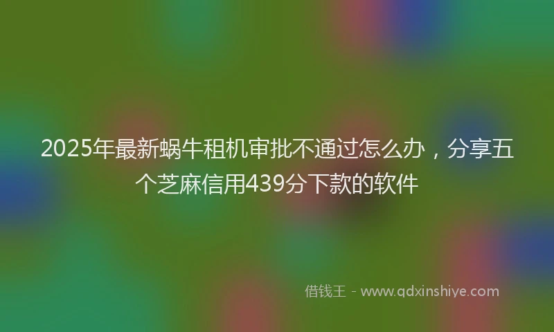 2025年最新蜗牛租机审批不通过怎么办，分享五个芝麻信用439分下款的软件