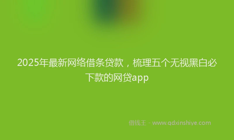 2025年最新网络借条贷款，梳理五个无视黑白必下款的网贷app