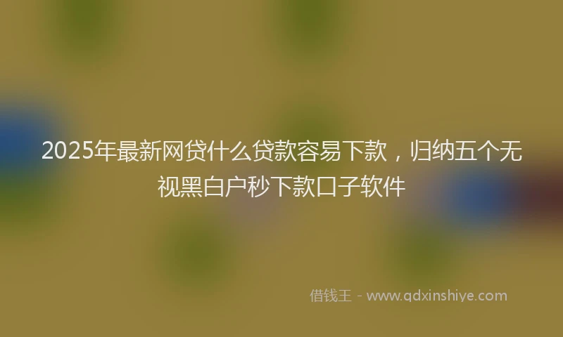 2025年最新网贷什么贷款容易下款，归纳五个无视黑白户秒下款口子软件