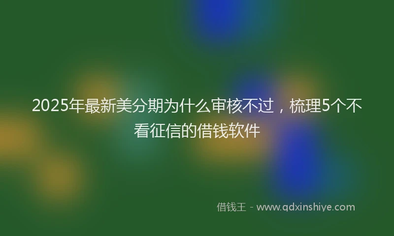 2025年最新美分期为什么审核不过，梳理5个不看征信的借钱软件