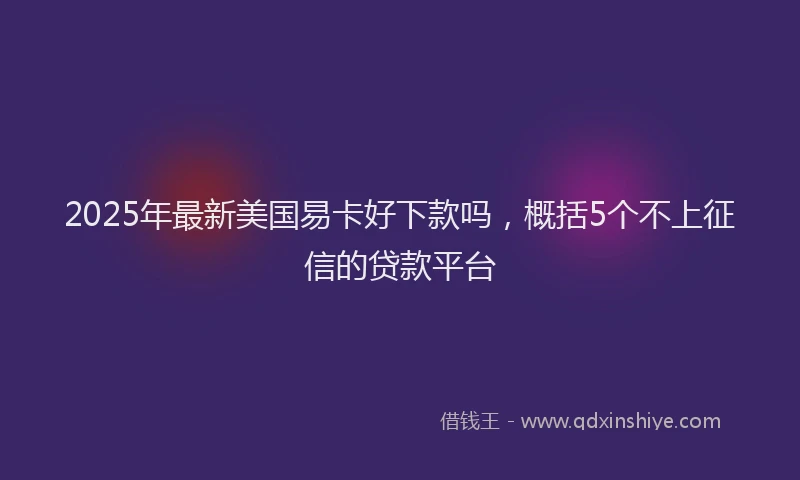 2025年最新美国易卡好下款吗，概括5个不上征信的贷款平台