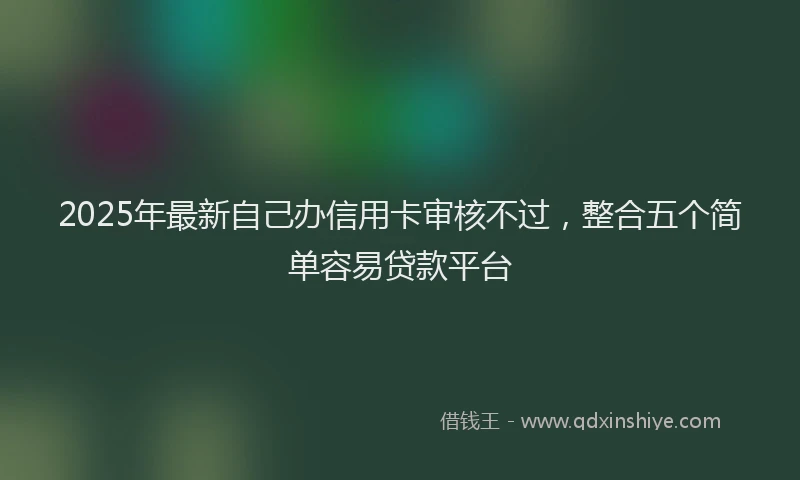 2025年最新自己办信用卡审核不过，整合五个简单容易贷款平台