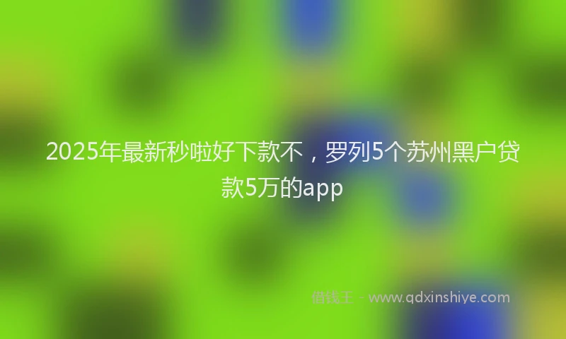 2025年最新秒啦好下款不，罗列5个苏州黑户贷款5万的app