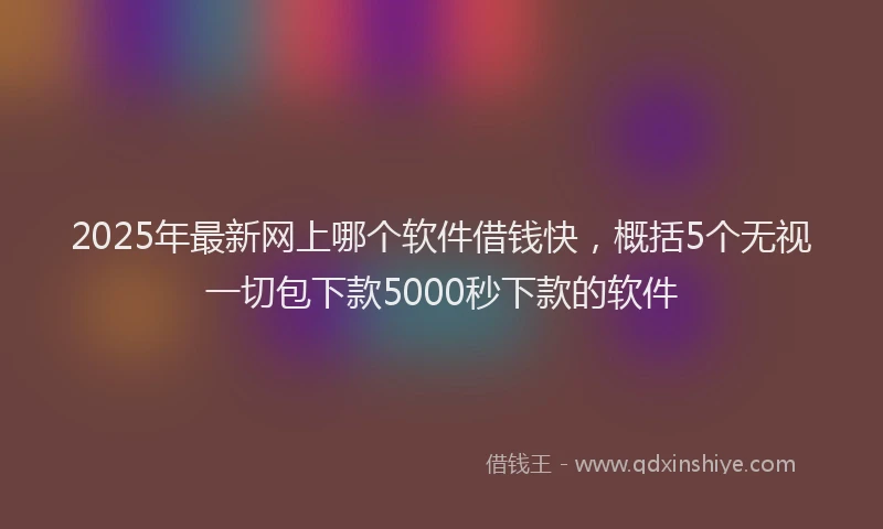 2025年最新网上哪个软件借钱快，概括5个无视一切包下款5000秒下款的软件