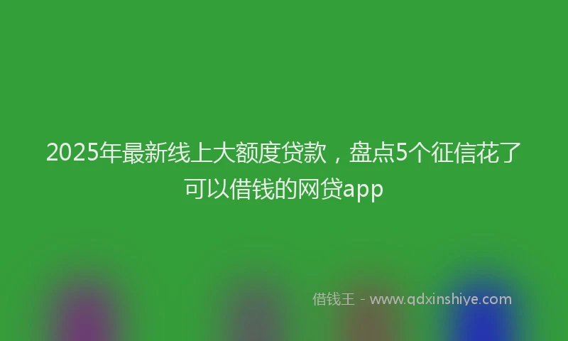 2025年最新线上大额度贷款，盘点5个征信花了可以借钱的网贷app