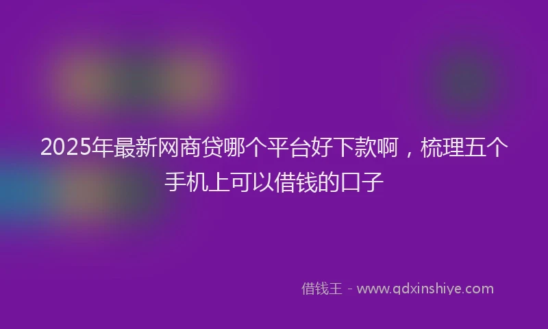 2025年最新网商贷哪个平台好下款啊，梳理五个手机上可以借钱的口子