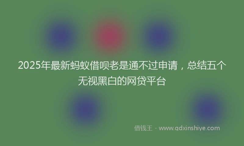 2025年最新蚂蚁借呗老是通不过申请，总结五个无视黑白的网贷平台