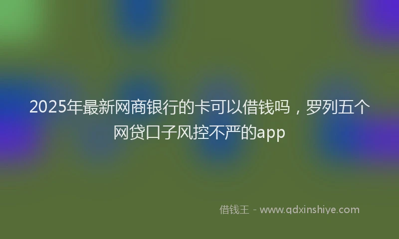 2025年最新网商银行的卡可以借钱吗，罗列五个网贷口子风控不严的app