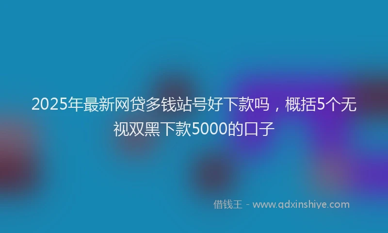 2025年最新网贷多钱站号好下款吗，概括5个无视双黑下款5000的口子