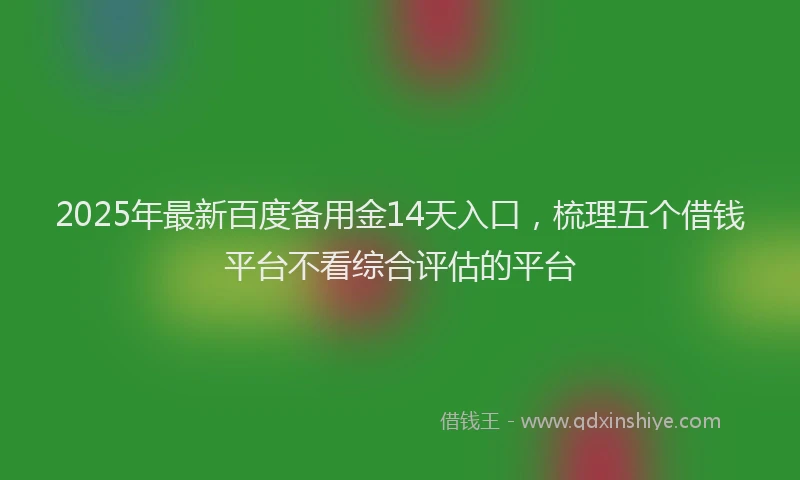 2025年最新百度备用金14天入口，梳理五个借钱平台不看综合评估的平台
