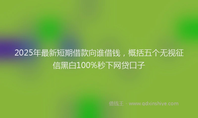 2025年最新短期借款向谁借钱，概括五个无视征信黑白100%秒下网贷口子