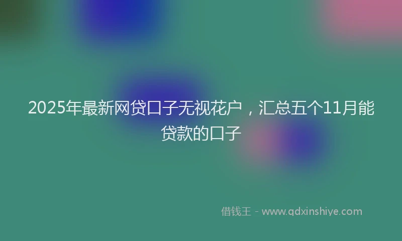 2025年最新网贷口子无视花户，汇总五个11月能贷款的口子