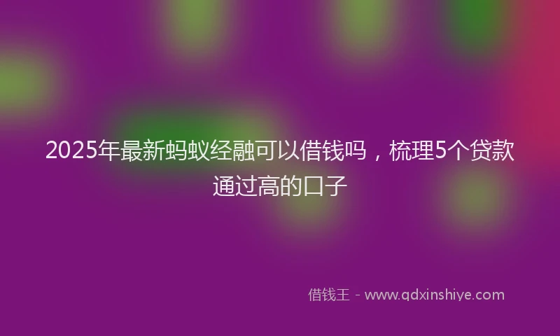 2025年最新蚂蚁经融可以借钱吗，梳理5个贷款通过高的口子