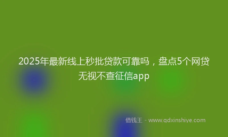 2025年最新线上秒批贷款可靠吗，盘点5个网贷无视不查征信app