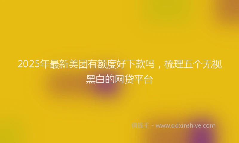 2025年最新美团有额度好下款吗，梳理五个无视黑白的网贷平台