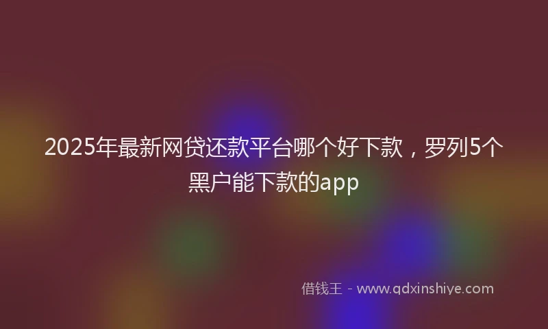 2025年最新网贷还款平台哪个好下款，罗列5个黑户能下款的app