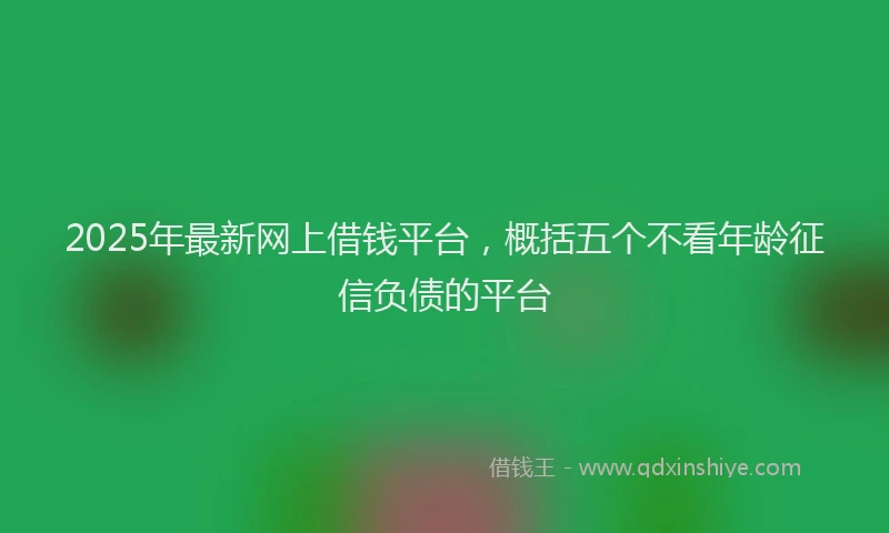 2025年最新网上借钱平台，概括五个不看年龄征信负债的平台