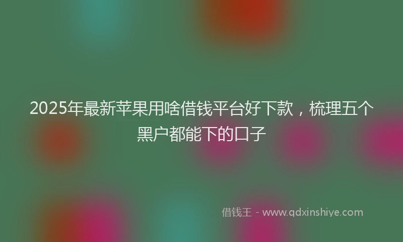2025年最新苹果用啥借钱平台好下款，梳理五个黑户都能下的口子