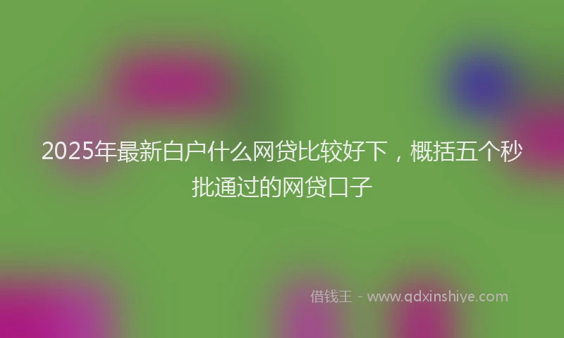 2025年最新白户什么网贷比较好下，概括五个秒批通过的网贷口子