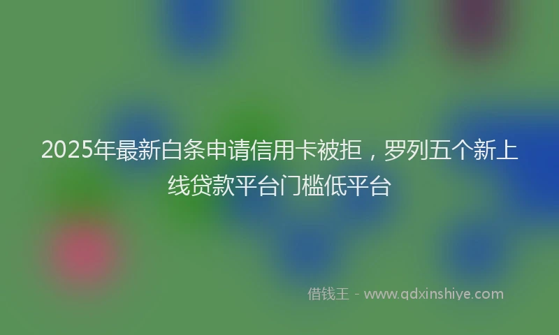 2025年最新白条申请信用卡被拒，罗列五个新上线贷款平台门槛低平台