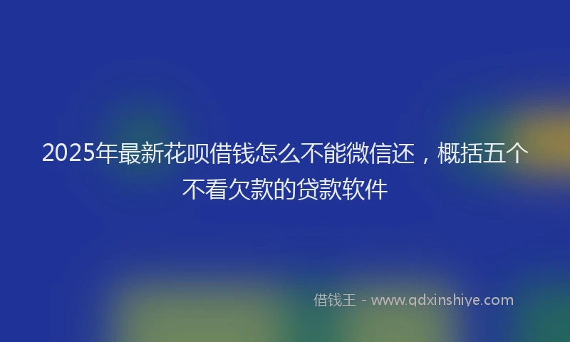 2025年最新花呗借钱怎么不能微信还，概括五个不看欠款的贷款软件