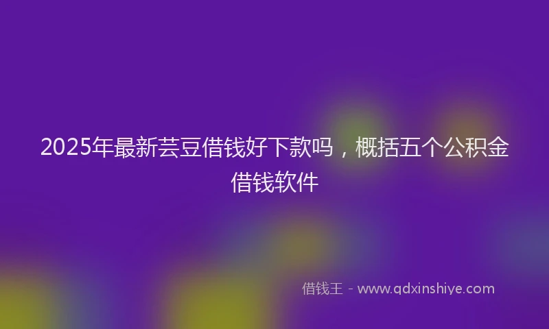 2025年最新芸豆借钱好下款吗，概括五个公积金借钱软件