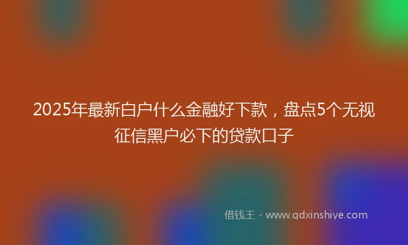 2025年最新白户什么金融好下款，盘点5个无视征信黑户必下的贷款口子
