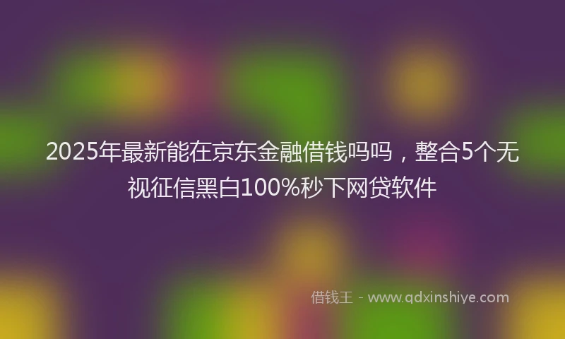 2025年最新能在京东金融借钱吗吗，整合5个无视征信黑白100%秒下网贷软件