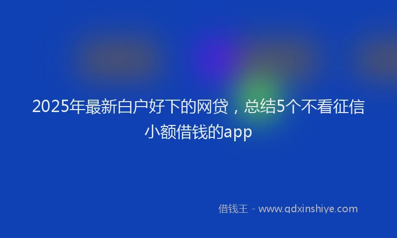 2025年最新白户好下的网贷，总结5个不看征信小额借钱的app