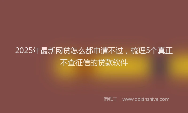 2025年最新网贷怎么都申请不过，梳理5个真正不查征信的贷款软件