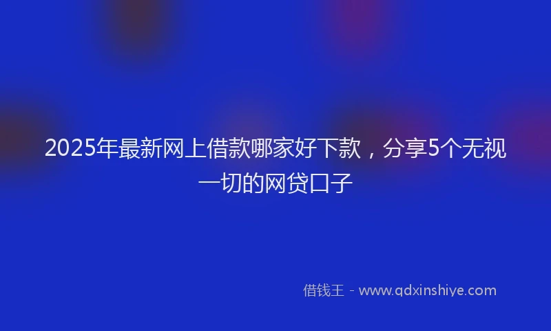 2025年最新网上借款哪家好下款，分享5个无视一切的网贷口子