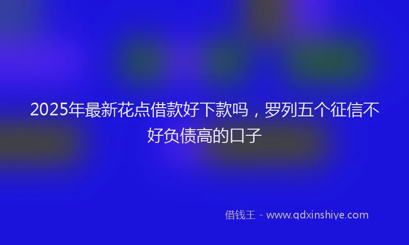 2025年最新花点借款好下款吗，罗列五个征信不好负债高的口子