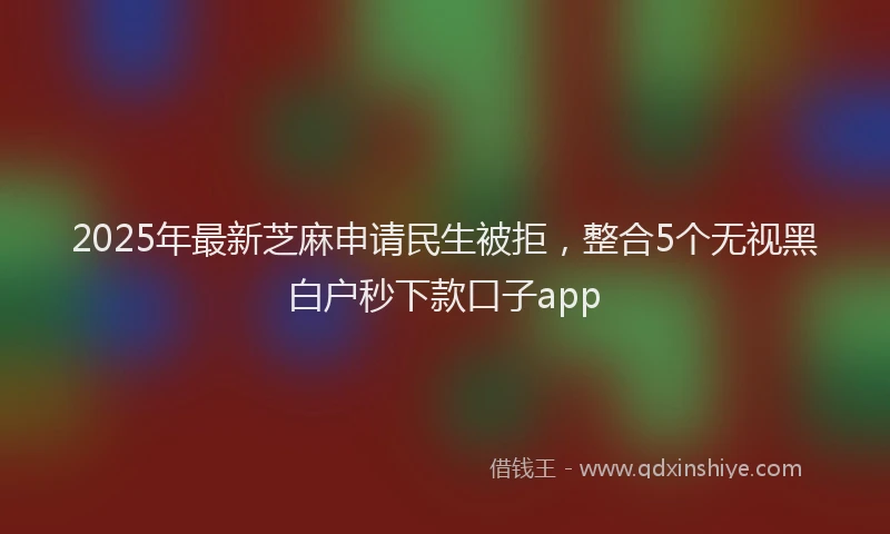 2025年最新芝麻申请民生被拒，整合5个无视黑白户秒下款口子app