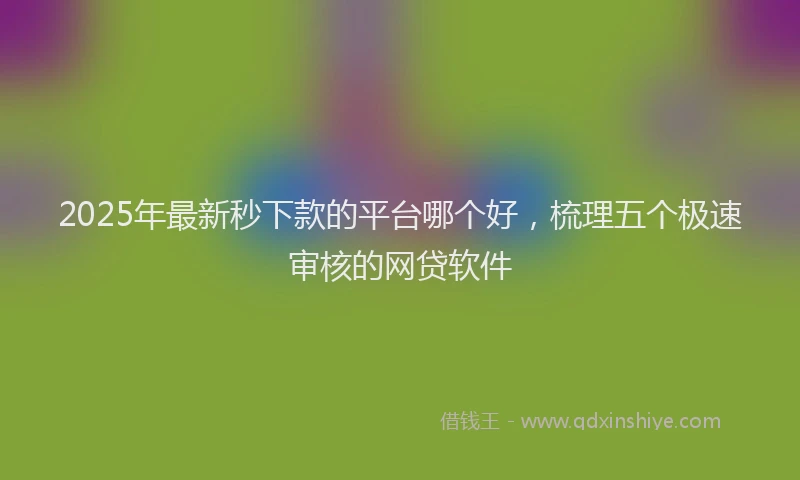2025年最新秒下款的平台哪个好，梳理五个极速审核的网贷软件
