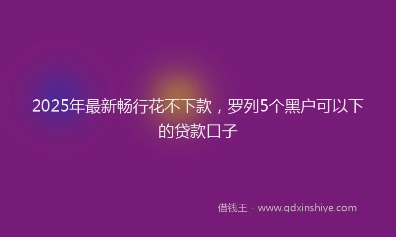 2025年最新畅行花不下款，罗列5个黑户可以下的贷款口子