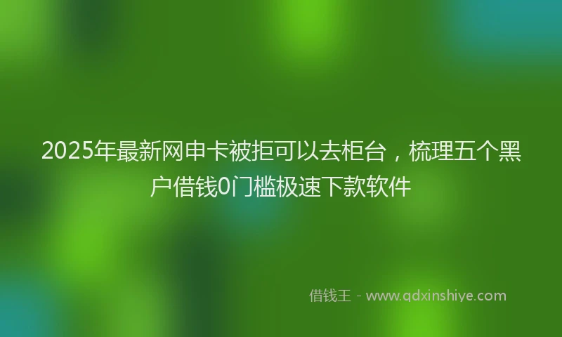 2025年最新网申卡被拒可以去柜台，梳理五个黑户借钱0门槛极速下款软件