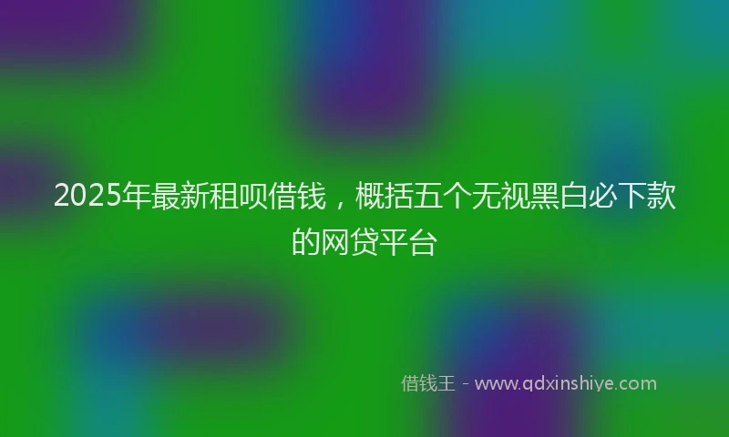 2025年最新租呗借钱，概括五个无视黑白必下款的网贷平台
