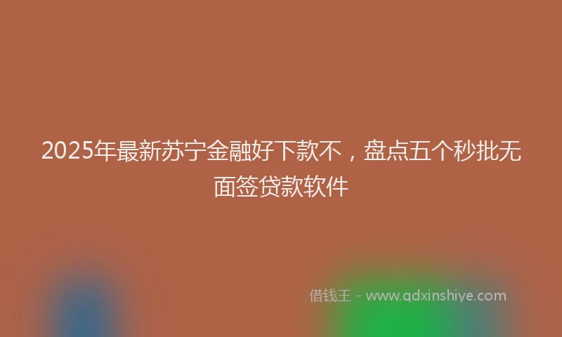 2025年最新苏宁金融好下款不，盘点五个秒批无面签贷款软件