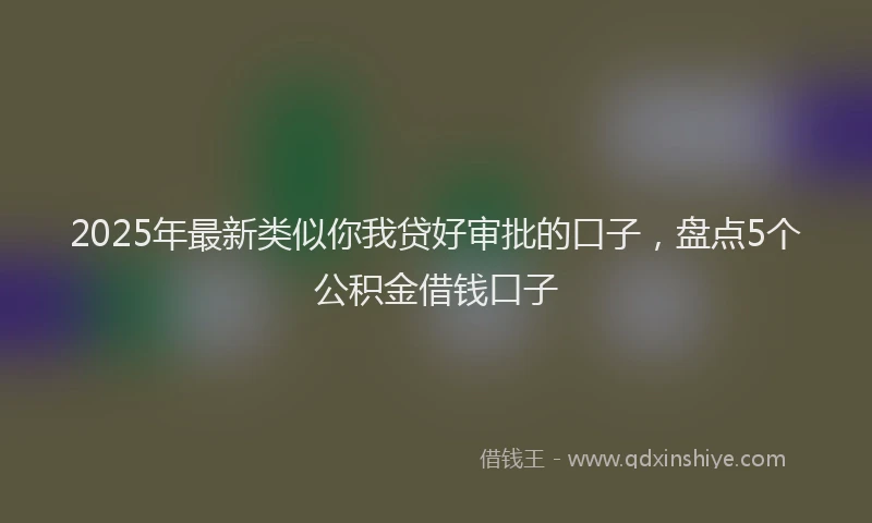 2025年最新类似你我贷好审批的口子，盘点5个公积金借钱口子